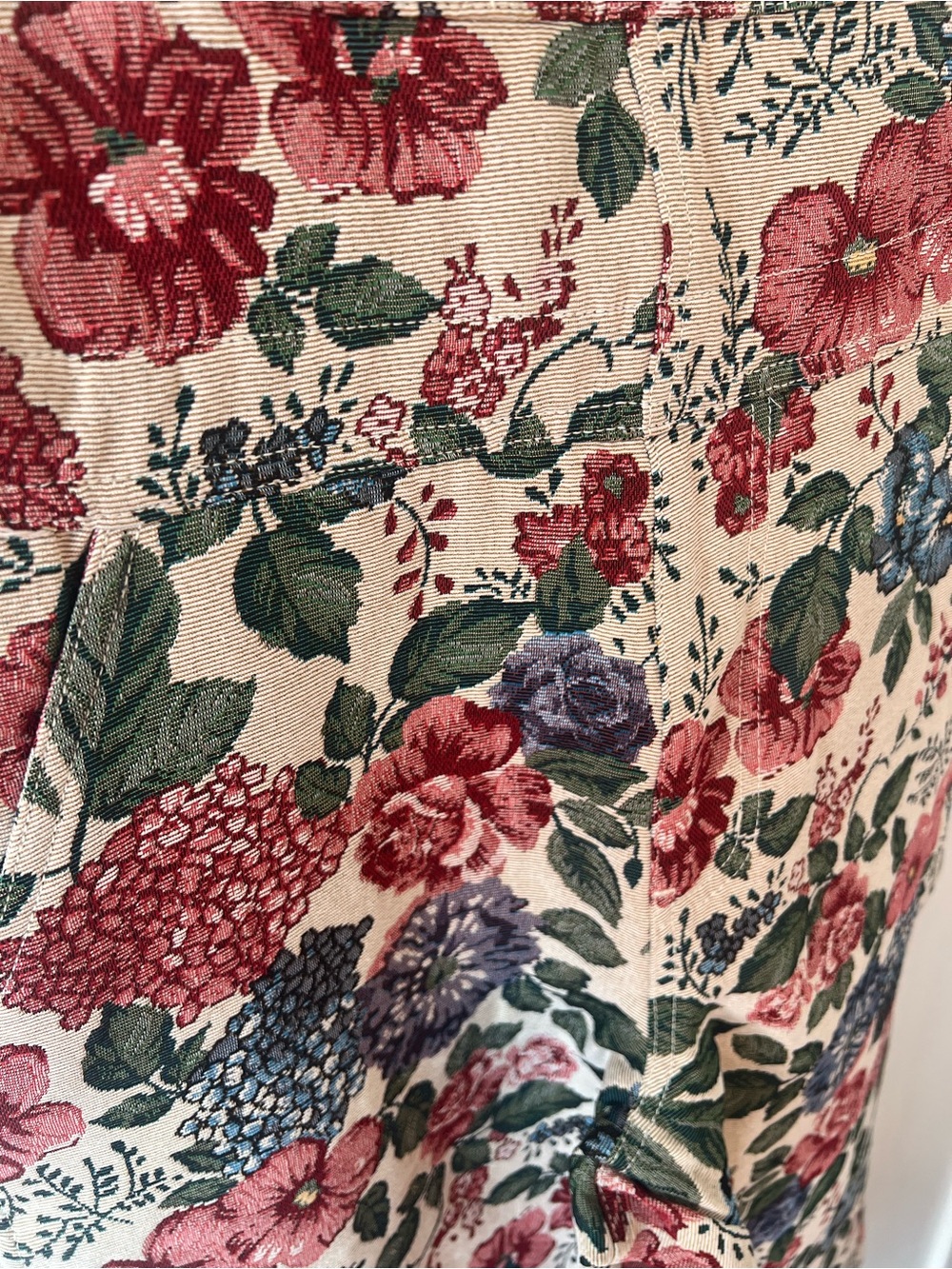NEW Teddy Fresh Floral Tapestry Overalls Women’s Small S Jacquard Weave Inspired - Picture 8 of 12